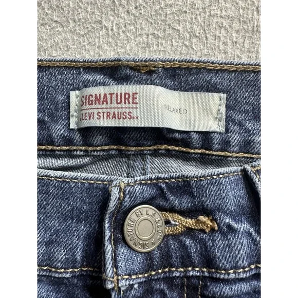 Signature Levi Strauss Jeans Mens 29x30 Blue Relaxed Fit Denim Stretch Waterless
